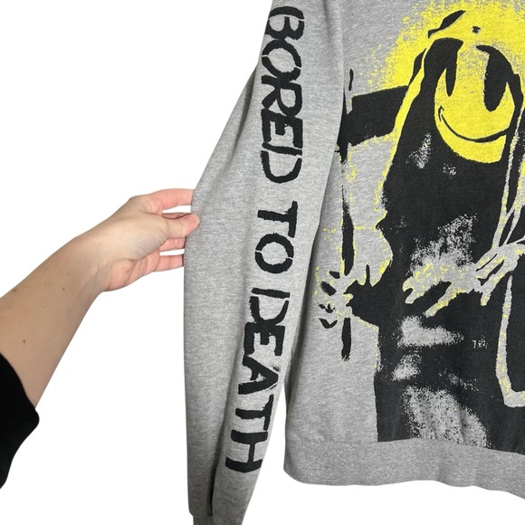 BRANDALISED by ELEVENPARIS Bored to Death Bored Reaper Crewneck Sweatshirt - Picture 4 of 6